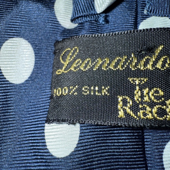 Leonardo Strelli Silk Polka Dot Tie - Picture 3 of 4